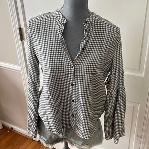 Madewell Flannel Shirt with Bell Sleeves